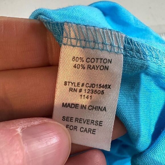 Culture Code Women's Tiered Button Front Racerback Midi Dress Blue Size 2X NWT - Picture 10 of 10